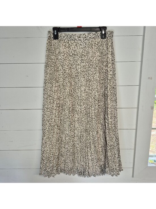 Chaps Dresses & Skirts - Chaps Womens Pleated Midi Skirt Black & White With Dots Size M